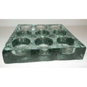 Heavy Glass Tea Light Candle Holder